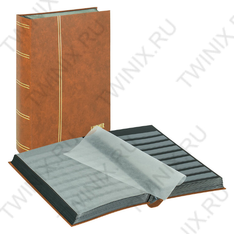 Кляссер серии STANDARD с 64 черными страницами, 230мм Х 305мм Х 47мм, (1170-H, коричневый) LINDNER