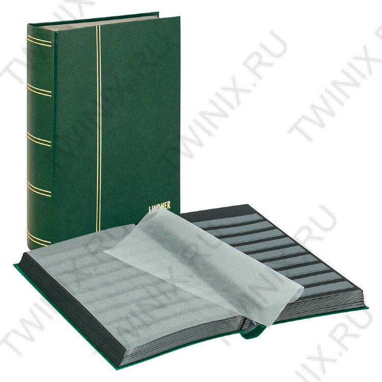 Кляссер серии STANDARD с 64 черными страницами, 230мм Х 305мм Х 47мм, (1170-G, зеленый) LINDNER  