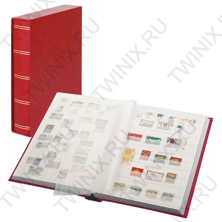 Кляссер ELEGANT, 60 белых страниц + защитная кассета(1162SK-R) Lindner Германия (красный) новый  