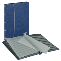Кляссер standard с 32 чёрными страницами, 230х305х25мм, синего цвета, Lindner (1168-B)